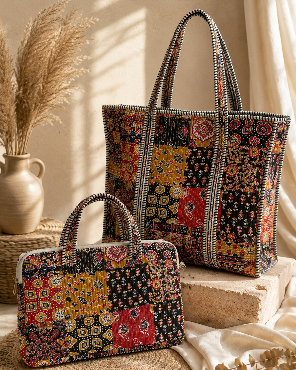 Quilted Laptop-Tote Bag Combo